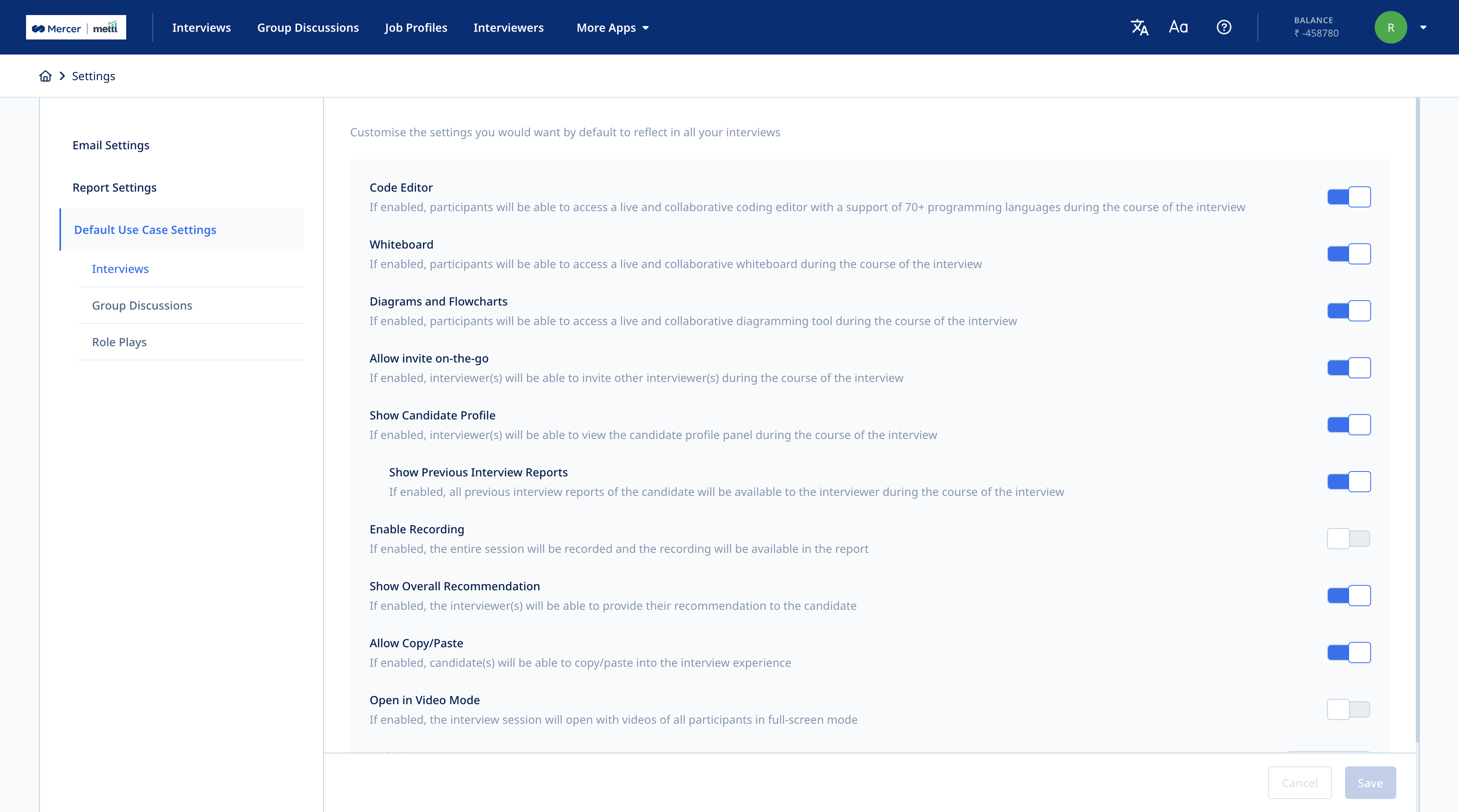 Manage Settings